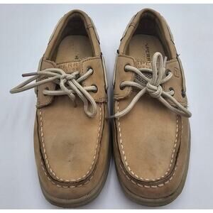 Sperry Girl's Size 1M Intrepid Tan Boat Shoes